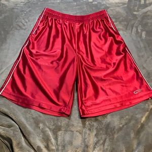 Red and White Champion Basketball Shorts